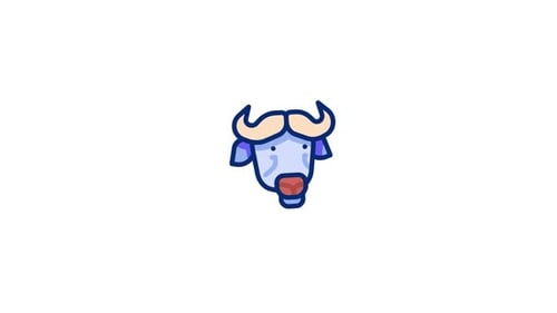 Animated Cartoon Buffalo Head Icon