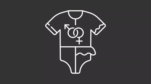 Line Art Baby Romper Gender Reveal Animation