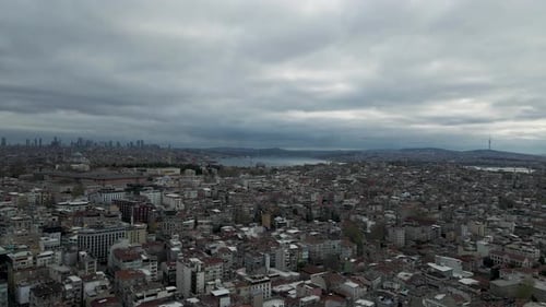 Aerial view of Istanbul downtown, Turkey.