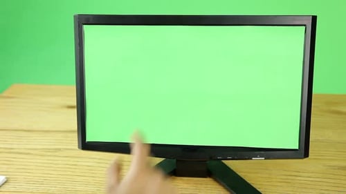 écran tactile sur écran vert