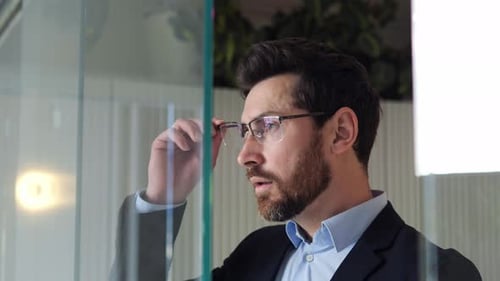 Office Worker Businessman Suffer From Pain Feels a Headache From Exhaustion