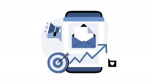 Animated Digital Marketing Growth with Smartphone Icons