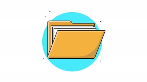 4K Folder with Document. Cloud Storage Concept Animation Video