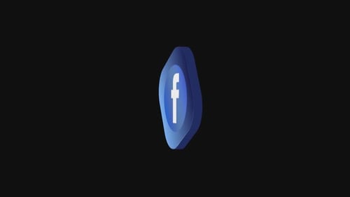 Modern 3D Rotating Facebook Logo Reveal Animation