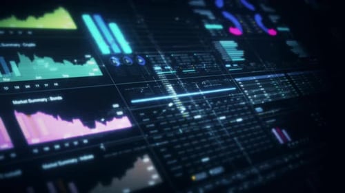Futuristic Business Data Dashboard User Interface Animation