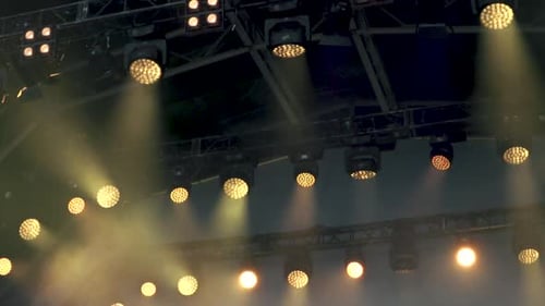 Dynamic Flashing Stage Lights Show in Concert Venue