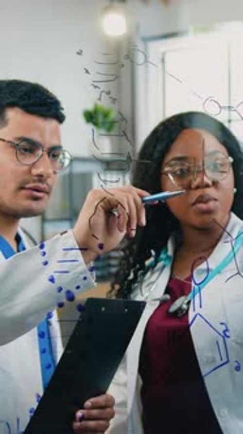 Work in Medical Lab of Goodlooking Purposeful Professional Multiracial African American Woman and