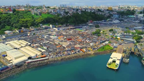 Street Traffic Moves Through San Salvador City Uhd