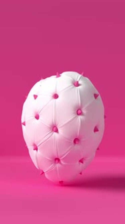 Rotating white 3d heart decorated spikes.
