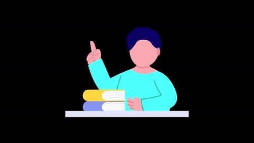 Animación estudiantil de dibujos animados 2D 4K