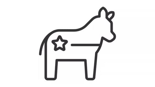 Minimalist Animated Horse Icon with Star Pattern