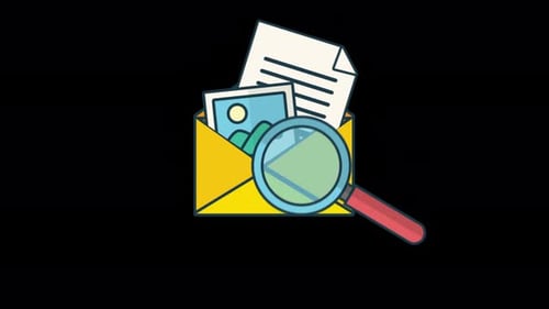 Business E Mail And Checking Online Documents On Alpha Channel 4K