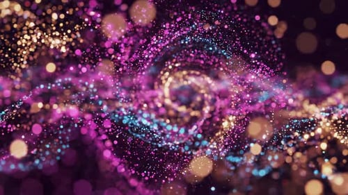 Abstract Particles Twisting Background