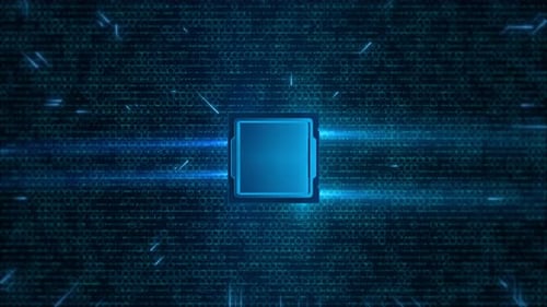 Circuit Board with Moving Electrons Data Flow Loop Background Animation Digital Circuit Board