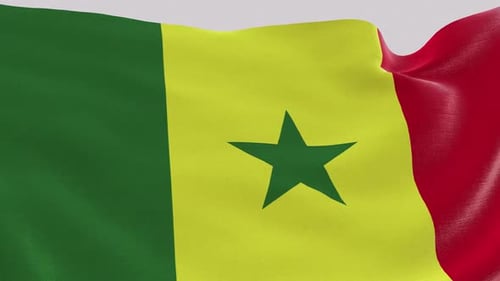 Realistic Waving Senegal Flag Loopable Animation
