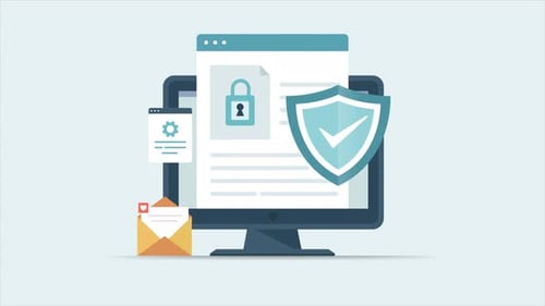 Flat Design Animation: Digital Data Protection and Cyber Security