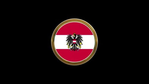 Animation en boucle avec l'icône du cercle du drapeau autrichien