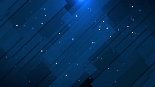 Lines Flow Down Blue Stream Striped Curve Lines Background Futuristic Perspective Grid in Digital