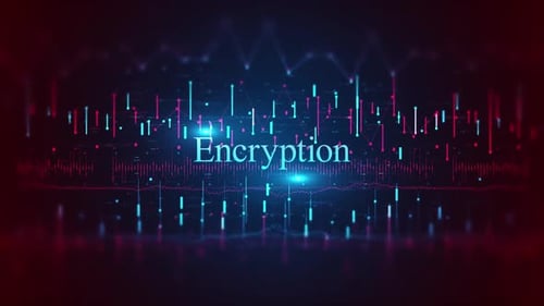 Futuristic Encryption Title Reveal With Digital Data Streams