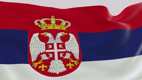 Waving Serbian Flag Seamless Loop Animation