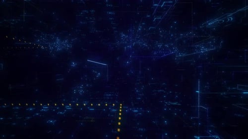 Futuristic Digital Network Grid Technology Background Animation