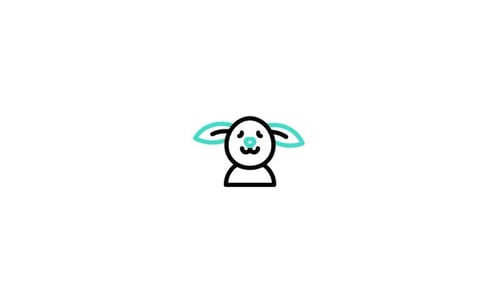 Animated Line Art Bunny Icon with Morphing Ears