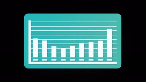 Animated Bar Chart for Data Presentation in Flat Design