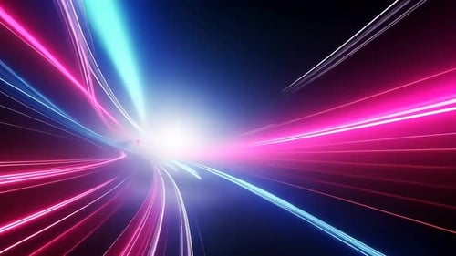 Abstract vibrant neon light streaks