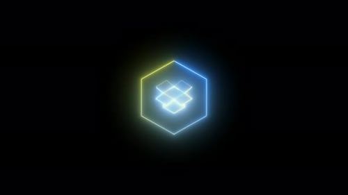 Neon Glowing Hexagon Shape Loop Reveal