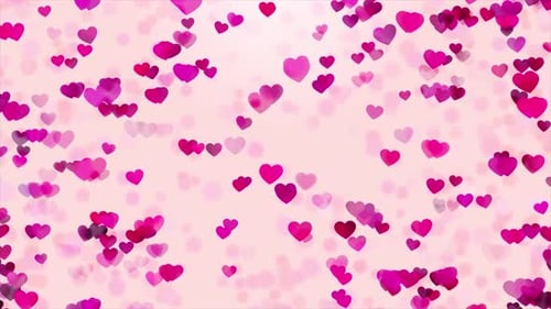 Decorative Pink Hearts Falling Love Celebration Background