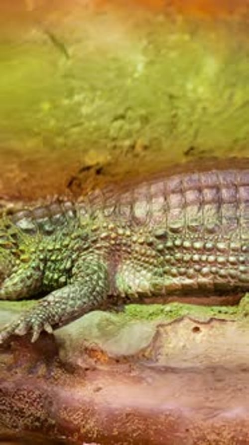 Lézard Gecko Caïman dormant sur le sable
