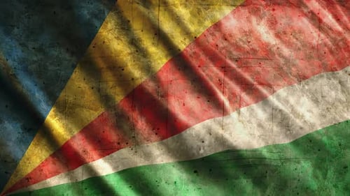 Distressed Grunge Flag Waving Background Animation