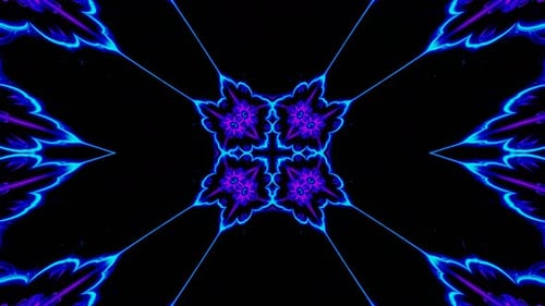 Boucle VJ en kaléidoscope abstrait au néon bleu