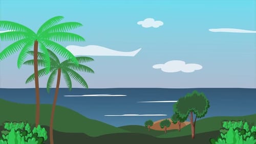 Forest With Beach Animation Background