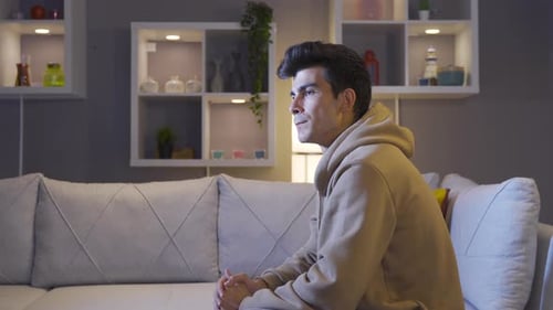 Being stressed. The man is thoughtful and stressed.