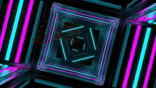 Cyan And Pink Neon Motion Effect Tunnel Background Vj Loop In 4K
