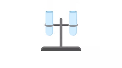 Animated Flat Design Test Tubes Filling with Liquid