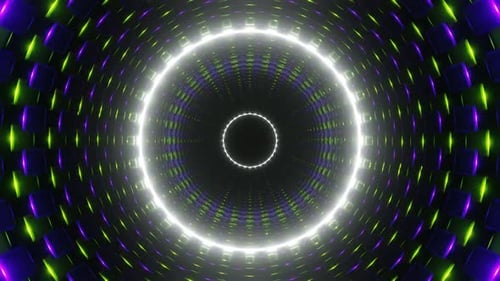 Purple And Lime With White Cylindrical Mechanism Background Vj Loop In HD