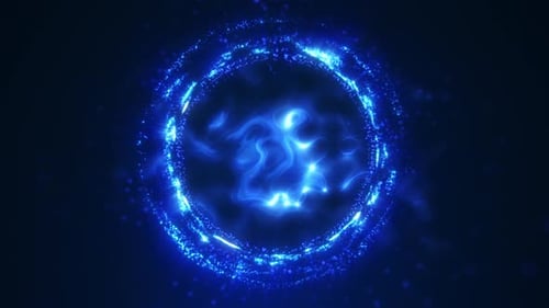 Dynamic Blue Electric Energy Circle Background