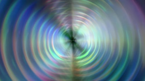 Abstract Iridescent Circular Light Wave Pattern