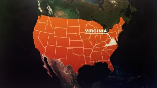 Virginia Us State Satellite Map Animation V1