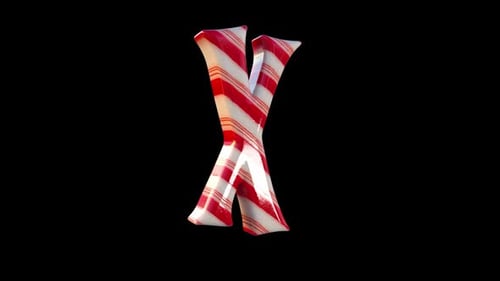 Christmas Candy Cane Letter X Loop