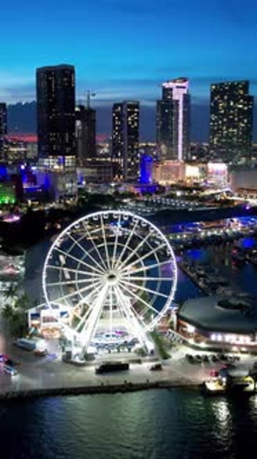 Scenic Sunset Skyline at Miami Florida United States.