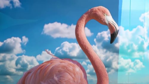 a Pink Flamingo and Sky