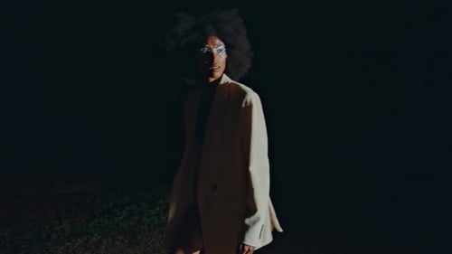 Model With Afro Posing in a Fashionable Jacket