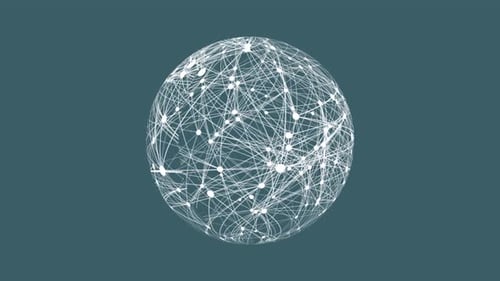 Plexus Planet Network Connection, Digital Globe Sphere Abstract Geometric Plexus Alpha Channel. 5334