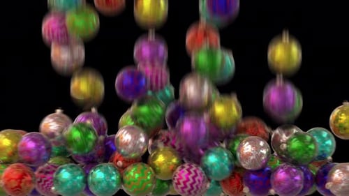 Falling Festive Christmas Ornaments Full Frame Background