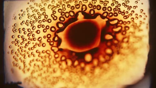 Abstract Macro Transformation of Golden Liquid and Bubbles