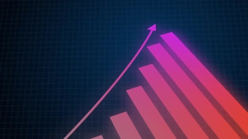 Business Financial Growing With Gradient Colors Green and Pink Harmony