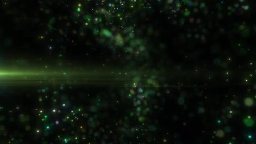 Green bokeh lights on a dark background, emitting a mysterious and atmospheric glow